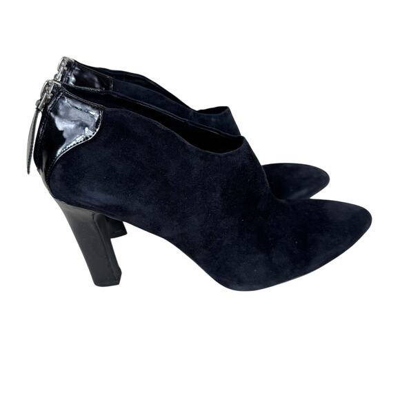 Franco Sarto Vella Black Suede Pointed Toe Bootie Stiletto Heels Women's Sz 8.5 - Picture 2 of 6